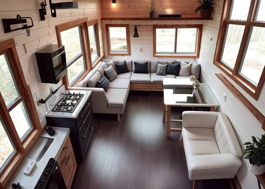 Tiny Home Model with Cozy Living Room